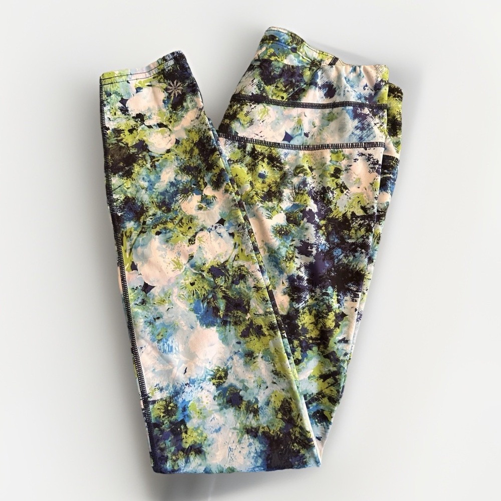 Athleta Hypersonic Sonar Leggings in Caspian Blue Multi Medium